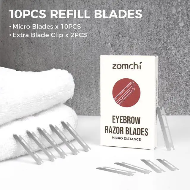 Alt view image 6 of 6 - 10PCS Eyebrow Razor Refills with Micro Distance, Razor Blade Refills | Dermaplaning Razor Refills, Plastic Free Eyebrow Razor Blades, Easy Blade Replacement