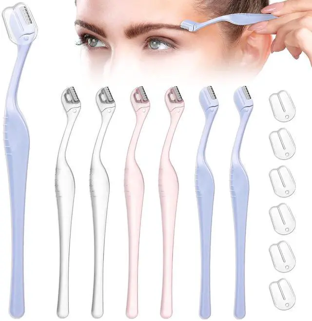 Main image of 6pcs Eyebrow Razor, Mini Face Razor Women | Small Eyebrow Razor Trimmer Female Lip Hair Remover with Precision Cover Mini Shaver for Women Makeup Face Care Tools Women