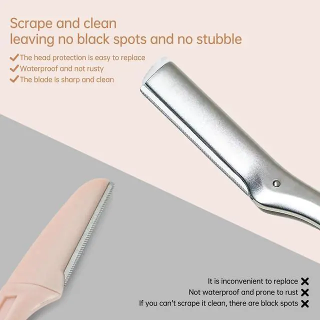Alt view image 2 of 5 - Facial Razor Replacement Blades Designed for compatibility with Tweezerman facial razors. Pack of 10 (No handle included)