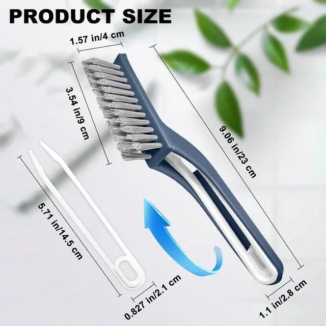 Alt view image 2 of 7 - Stiff Bristle Brush - Hard Bristle Crevice Cleaning Brush Tools for Household, Kitchen, Bathroom, Window, Toilet, Corners, Multi Purpose Hard Bristle Brushes for Deep Cleaning Gap(2 pcs)