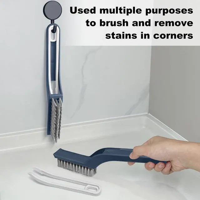 Alt view image 4 of 7 - Stiff Bristle Brush - Hard Bristle Crevice Cleaning Brush Tools for Household, Kitchen, Bathroom, Window, Toilet, Corners, Multi Purpose Hard Bristle Brushes for Deep Cleaning Gap(2 pcs)