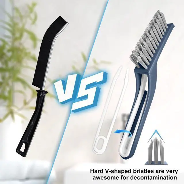 Alt view image 5 of 7 - Stiff Bristle Brush - Hard Bristle Crevice Cleaning Brush Tools for Household, Kitchen, Bathroom, Window, Toilet, Corners, Multi Purpose Hard Bristle Brushes for Deep Cleaning Gap(2 pcs)