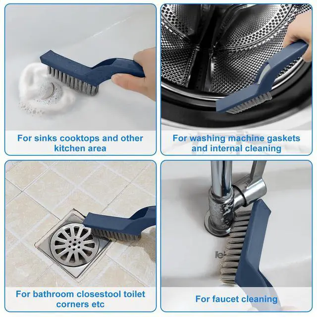 Alt view image 7 of 7 - Stiff Bristle Brush - Hard Bristle Crevice Cleaning Brush Tools for Household, Kitchen, Bathroom, Window, Toilet, Corners, Multi Purpose Hard Bristle Brushes for Deep Cleaning Gap(2 pcs)
