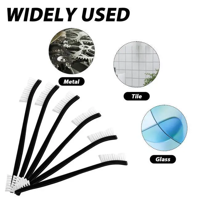 Alt view image 3 of 7 - 9Pcs Double-Ended Cleaning Brushes Set Nylon All Purpose Clean Brush Small Detailing Crevice Brush Mini Stiff Bristles Brushes for Kitchen Sink Bathroom Gaps Corner Small Space