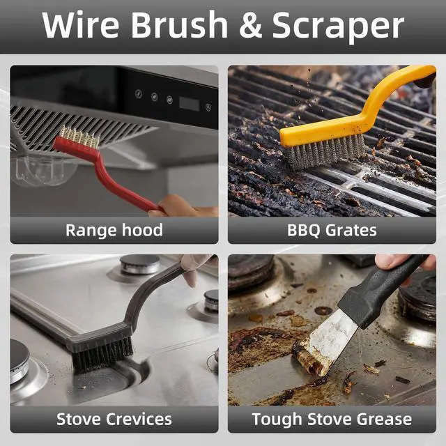 Alt view image 5 of 7 - Crevice Cleaning Brush, Hard Bristle Cleaning Tool with Scraper, Grout Brush kit for Bathroom, Kitchen, Sink, Faucet, Window Grooves, Bottles, Blenders, 12Pcs