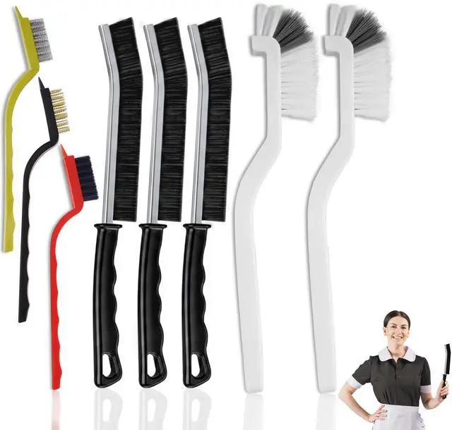 Main image of 8 Pcs Crevice Cleaning Brush Set Hard Bristle Cleaning Tools for Grout, Gaps & Narrow Spaces Multi-Purpose Grout Brush, for Cleaning Bathroom, Shower, Window Tracks, Kitchen