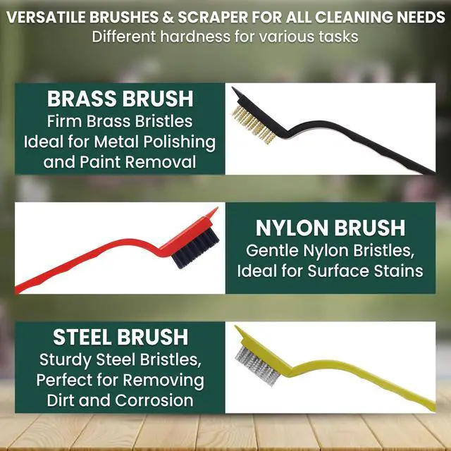Alt view image 7 of 7 - 8 Pcs Crevice Cleaning Brush Set Hard Bristle Cleaning Tools for Grout, Gaps & Narrow Spaces Multi-Purpose Grout Brush, for Cleaning Bathroom, Shower, Window Tracks, Kitchen