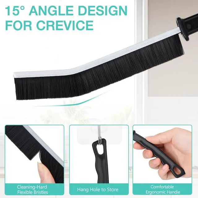 Alt view image 2 of 7 - 12PCS Grout Brush Set, Hard Bristle Crevice & Baseboard Tool | Crevice cleaning tool designed to reach tight spaces between tiles, sinks, cabinets and baseboards with ease.