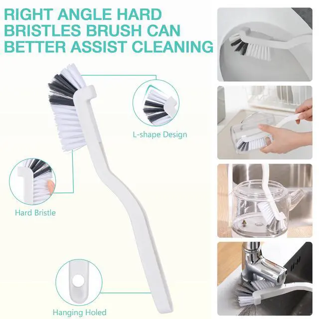 Alt view image 6 of 7 - 12PCS Grout Brush Set, Hard Bristle Crevice & Baseboard Tool | Crevice cleaning tool designed to reach tight spaces between tiles, sinks, cabinets and baseboards with ease.