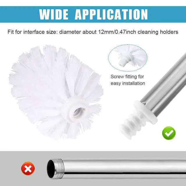 Alt view image 4 of 7 - 2PCS Toilet Bowl Brush Replacement Head, Toilet Brush Head Replacement with Durable Stiff Bristles, Cleaning Tool for Home Hotel Bathroom (Color:Black)