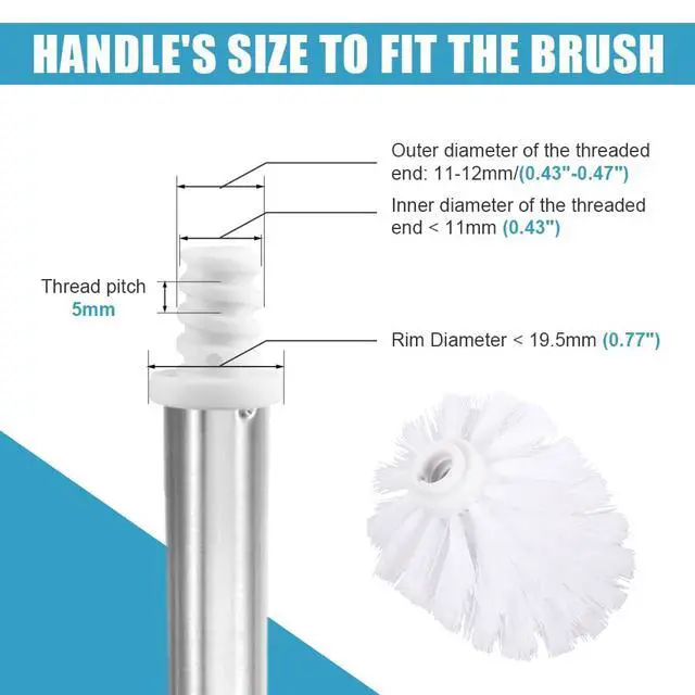 Alt view image 3 of 7 - 2PCS Toilet Bowl Brush Replacement Head, Toilet Brush Head Replacement with Durable Stiff Bristles, Cleaning Tool for Home Hotel Bathroom (Color:Black)