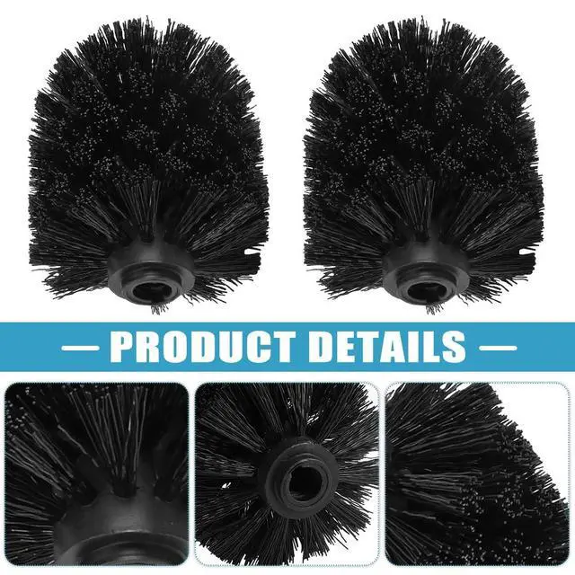 Alt view image 5 of 7 - 2PCS Toilet Bowl Brush Replacement Head, Toilet Brush Head Replacement with Durable Stiff Bristles, Cleaning Tool for Home Hotel Bathroom (Color:Black)