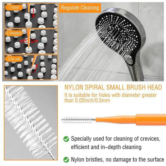Alt view image 4 of 7 - 20PCS Shower Head Cleaner Picks,Shower Head Cleaning Brush Tool | Small Hole Gap Hole Anti-Clogging,Shower Cleaner Picks Fitting Nozzle Unclogger for Household Bathroom Shower Cleaning Brush