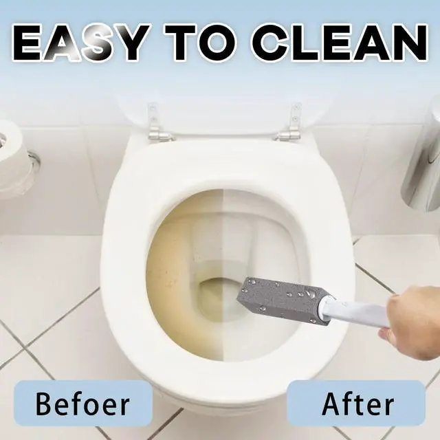 Alt view image 6 of 7 - 2 Packs Pumice Cleaning Stone with Extra Long Handle, Pumice Stone for Toilet Bowl Cleaning for Cleaning Toilets, Bathtubs, Grills, Swimming Pools, Sinks
