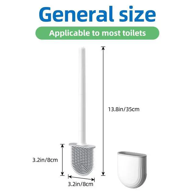 Alt view image 2 of 4 - Silicone Toilet Brush,Toilet Bowl Brush,Toilet Brush and Holder Set,Rv Toilet Cleaner Brush Wall Mounted for BathroomRV Travel Trailers and Campers