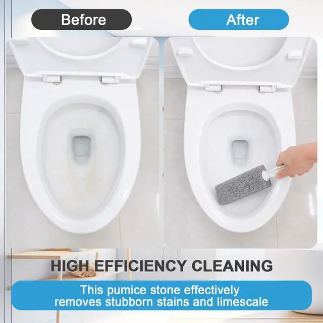 Alt view image 3 of 7 - 4 Pack Pumice Stone for Toilet Bowl Cleaning with Handle,Scouring Stick Remove Toilet Bowl Hard Water Rings, Calcium Buildup and Rust for Cleaning Toilet,Bathroom,Kitchen Sink,Grill2 Gray, 2 White