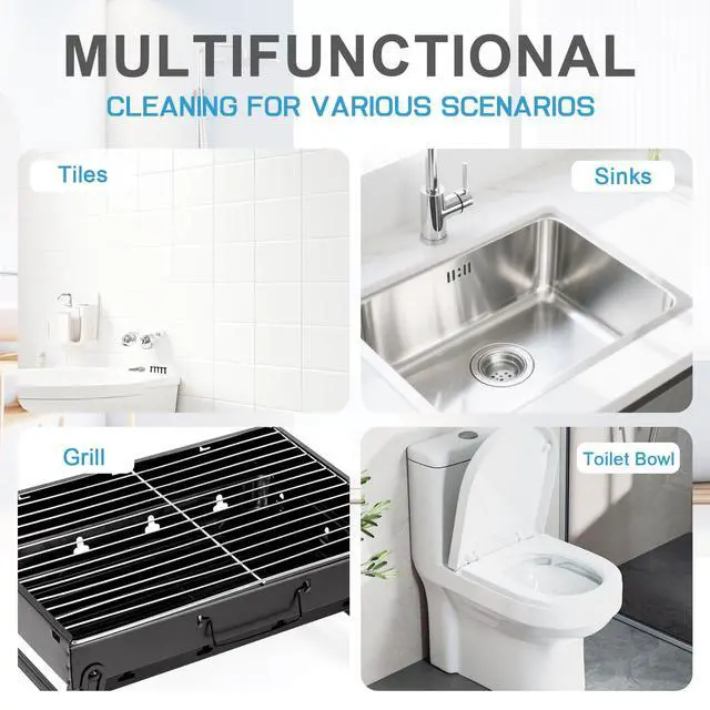Alt view image 7 of 7 - 4 Pack Pumice Stone for Toilet Bowl Cleaning with Handle,Scouring Stick Remove Toilet Bowl Hard Water Rings, Calcium Buildup and Rust for Cleaning Toilet,Bathroom,Kitchen Sink,Grill2 Gray, 2 White