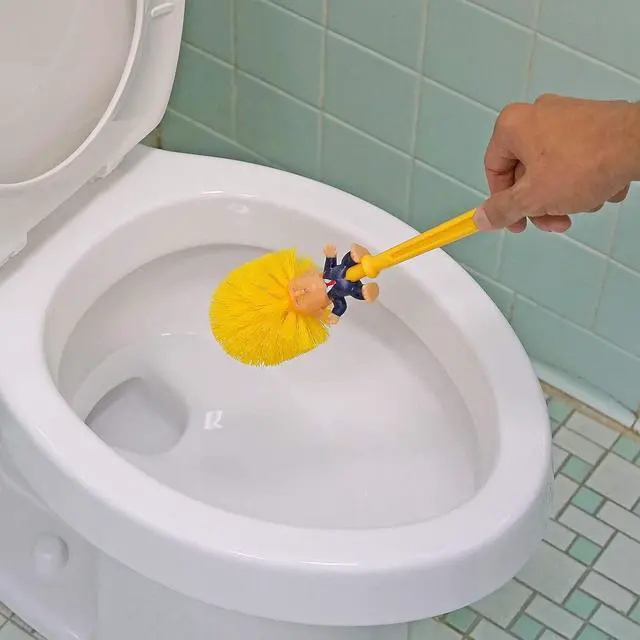 Alt view image 2 of 4 - Toilet Brush, Great Gag Gift, Fun Design, Premium Quality Toilet Bowl Brush with Solid Handle and Durable Bristles for Bathroom Cleaning, Political Satire Products