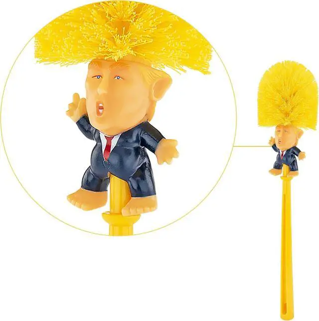 Alt view image 3 of 4 - Toilet Brush, Great Gag Gift, Fun Design, Premium Quality Toilet Bowl Brush with Solid Handle and Durable Bristles for Bathroom Cleaning, Political Satire Products