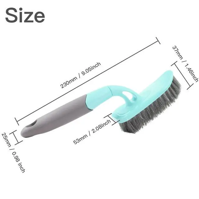 Alt view image 2 of 6 - Scrub Brush, Cleaning Shover Scrubber with Ergonomic Handle Bristles for Bathroom Shower Sink Carpet Floor (9 inch, Blue)
