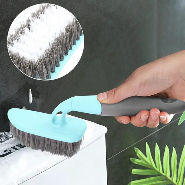Alt view image 6 of 6 - Scrub Brush, Cleaning Shover Scrubber with Ergonomic Handle Bristles for Bathroom Shower Sink Carpet Floor (9 inch, Blue)