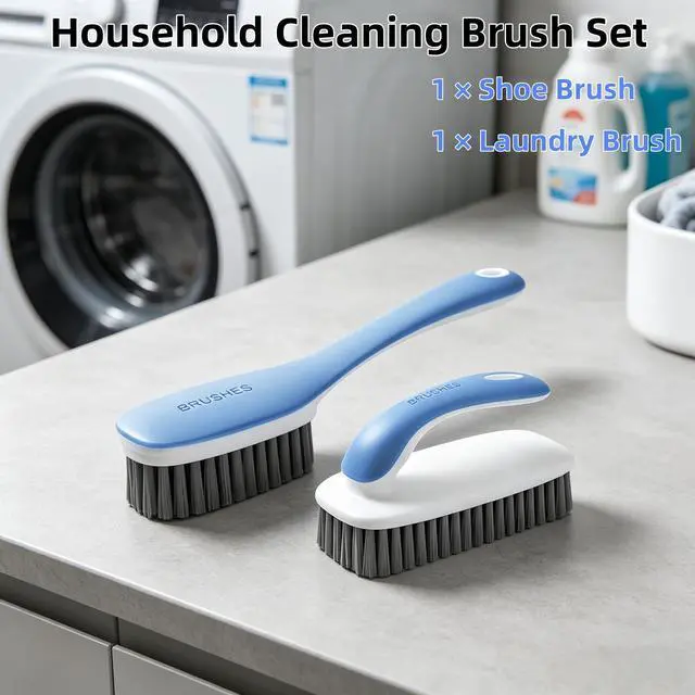 Alt view image 3 of 7 - 2 Pack Soft Bristle Cleaning Brushes Scrub Brush for Stains Laundry Brush | Small Brushes for Cleaning Fabric Easy to Grip Scrubbing Brush Household Cleaning for Clothes,Shoes,Carpet,Bathroom,Floor