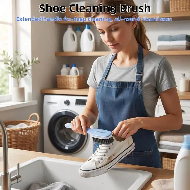 Alt view image 5 of 7 - 2 Pack Soft Bristle Cleaning Brushes Scrub Brush for Stains Laundry Brush | Small Brushes for Cleaning Fabric Easy to Grip Scrubbing Brush Household Cleaning for Clothes,Shoes,Carpet,Bathroom,Floor