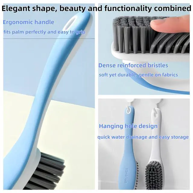 Alt view image 6 of 7 - 2 Pack Soft Bristle Cleaning Brushes Scrub Brush for Stains Laundry Brush | Small Brushes for Cleaning Fabric Easy to Grip Scrubbing Brush Household Cleaning for Clothes,Shoes,Carpet,Bathroom,Floor