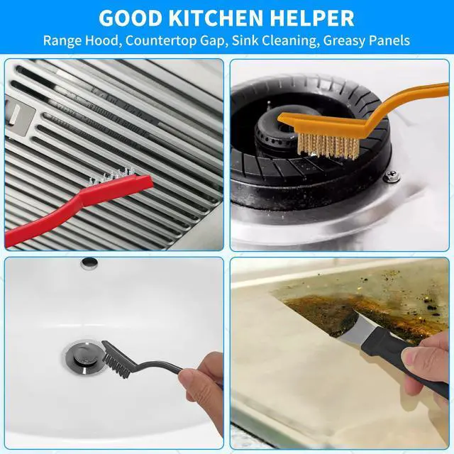 Alt view image 6 of 7 - Crevice Cleaning Brush SetHousehold Deep Cleaning Supplies, Perfect for Small Spaces, Grout, and Tough Tasks -12 Pack