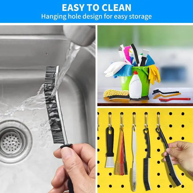 Alt view image 7 of 7 - Crevice Cleaning Brush SetHousehold Deep Cleaning Supplies, Perfect for Small Spaces, Grout, and Tough Tasks -12 Pack