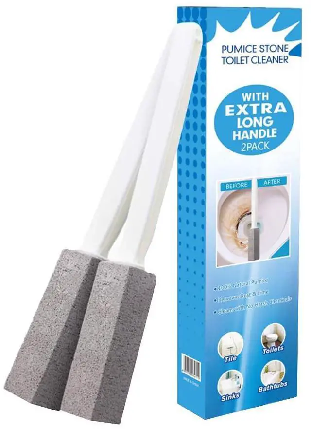 Main image of Pumice Stone for Toilet Cleaning, Pumice Cleaning Stone with Handle, Toilet Cleaner, Pumice Stone, Toilet Wand, Toilet Bowl Cleaner Brush, Toilet Brush (2PCS Gray)