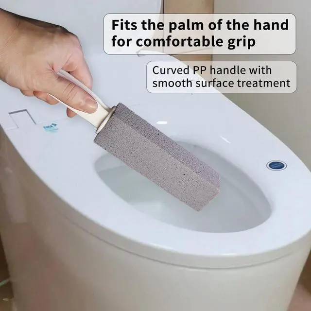 Alt view image 4 of 7 - Pumice Stone for Toilet Cleaning, Pumice Cleaning Stone with Handle, Toilet Cleaner, Pumice Stone, Toilet Wand, Toilet Bowl Cleaner Brush, Toilet Brush (2PCS Gray)