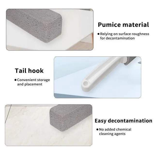Alt view image 5 of 7 - Pumice Stone for Toilet Cleaning, Pumice Cleaning Stone with Handle, Toilet Cleaner, Pumice Stone, Toilet Wand, Toilet Bowl Cleaner Brush, Toilet Brush (2PCS Gray)