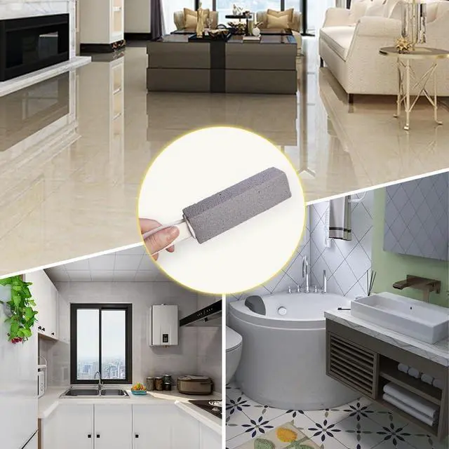 Alt view image 6 of 7 - Pumice Stone for Toilet Cleaning, Pumice Cleaning Stone with Handle, Toilet Cleaner, Pumice Stone, Toilet Wand, Toilet Bowl Cleaner Brush, Toilet Brush (2PCS Gray)