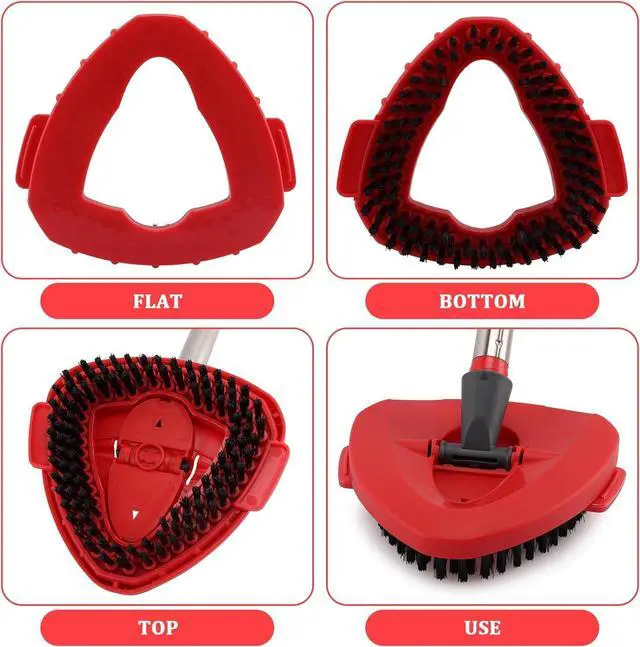 Alt view image 3 of 7 - 2 Pcs Spin Mop Scrub Brush Head Compatible for O Cedar EasyWring 1-Tank System, Hard Bristle Cleaning Brush for Bathroom, Kitchen, Tub and Tile (2pack Brush)