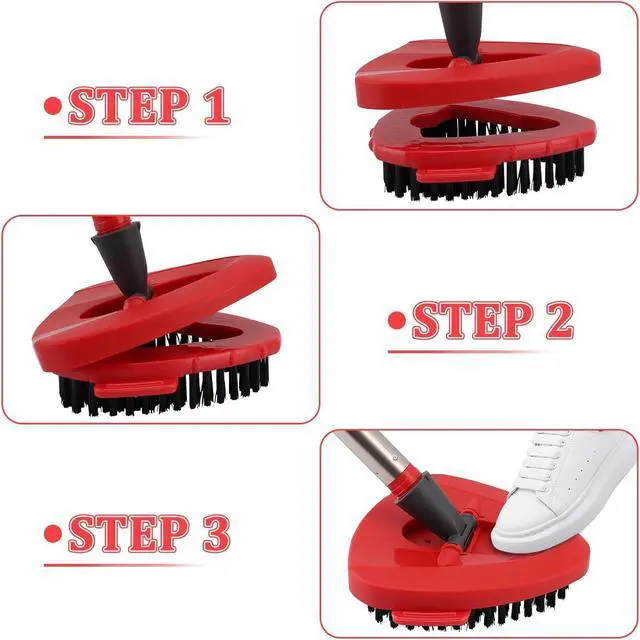 Alt view image 4 of 7 - 2 Pcs Spin Mop Scrub Brush Head Compatible for O Cedar EasyWring 1-Tank System, Hard Bristle Cleaning Brush for Bathroom, Kitchen, Tub and Tile (2pack Brush)