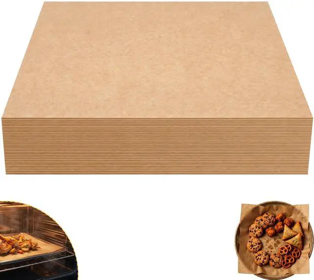 Main image of 12"x12" Grease Resistant Non-Stick Deli Parchment Paper, 100 Pcs | Pre-Cut Unbleached Wax Paper Sheets for Basket Liners, Sandwich Wrappers, Oven Baking & Food Serving