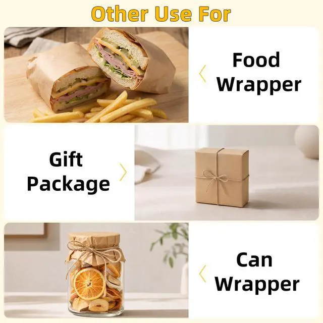 Alt view image 6 of 6 - 12"x12" Grease Resistant Non-Stick Deli Parchment Paper, 100 Pcs | Pre-Cut Unbleached Wax Paper Sheets for Basket Liners, Sandwich Wrappers, Oven Baking & Food Serving