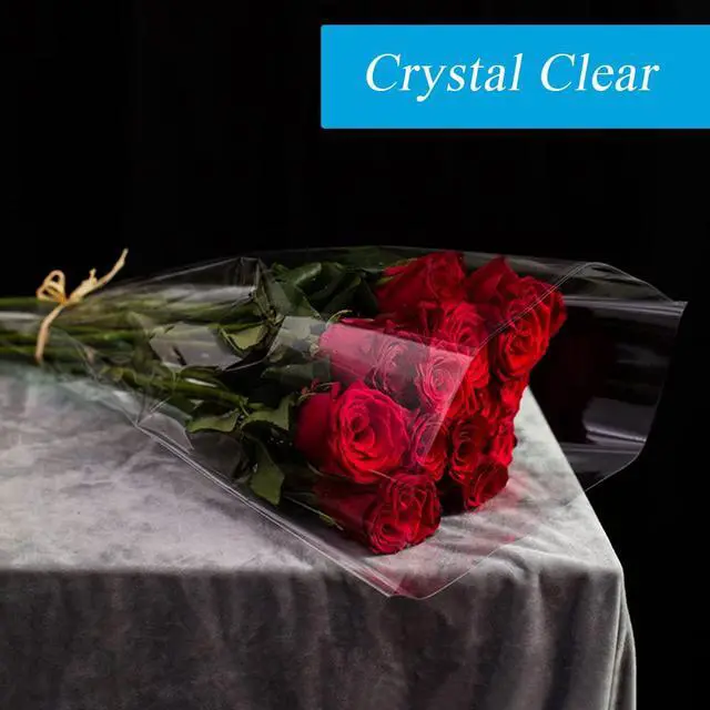 Alt view image 4 of 6 - Clear Cellophane Wrap Roll 100ft X 17.5in, 3 Mil Thick | Elegant Cellophane Roll, Clear Wrapping Papers for Gifts Baskets Wrap, Flower Arts Crafts Food Treats Wrapping