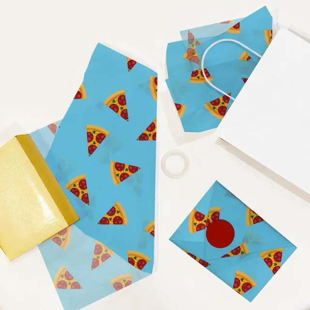 Alt view image 6 of 7 - Pizza Printed Tissue Paper for Gift Bags or Boxes and Wrapping - Food Bulk Decorative Art Tissue Paper for Packaging and Gifting | 24 Sheets 20" x 30"