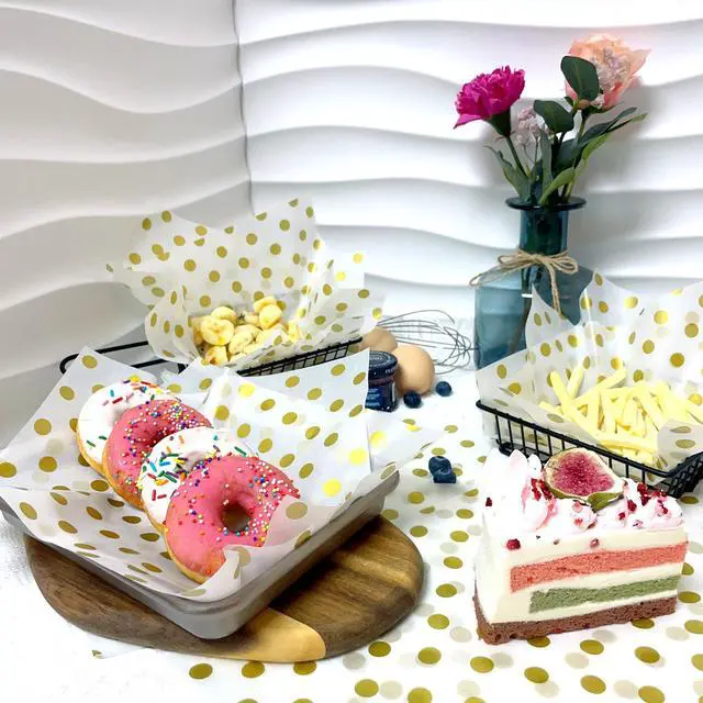 Alt view image 3 of 7 - Gold Dot Wax Paper Sheets Deli Wraps Tray&Basket Liner Deli Paper Wax Paper Baking Paper Colored Parchment Paper Greaseproof for Food (150)