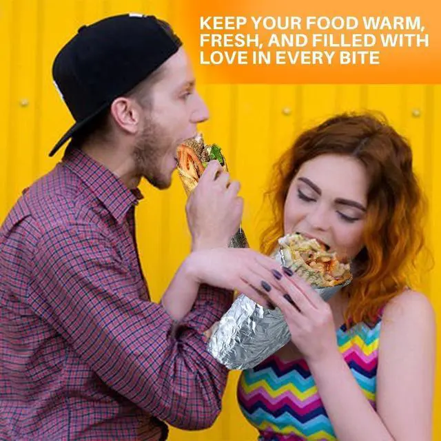 Alt view image 7 of 7 - 150 sheets Insulation Sandwich Wrapping Paper Aluminum Foil Sheets - 10 3/4" x14" - Aluminum Foil Sandwich Wrap Sheets For Sandwich Wraps, Burritos and BBQ