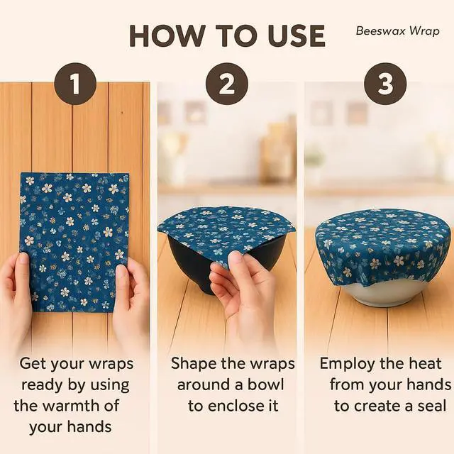 Alt view image 5 of 7 - Reusable Beeswax Food Wraps 9-Pack | Organic Eco-Friendly Sustainable Plastic-Free for Sandwiches, Bread, Produce & Leftovers | Zero Waste Food Storage Variety Pack (1XL, 3M, 5S)