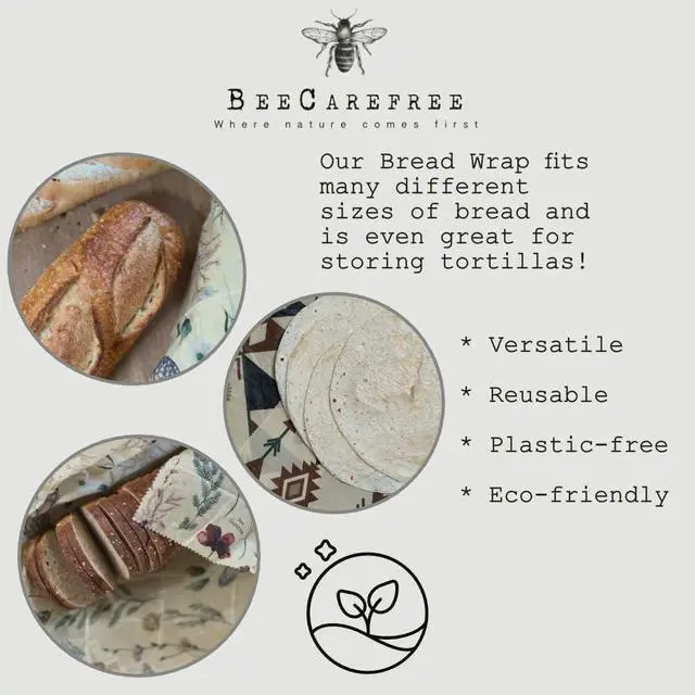 Alt view image 7 of 7 - Beeswax Wrap for Bread - Reusable Eco-Friendly Sustainable Food Storage Solution, Keeps Bread Fresher Longer, Natural Alternative to Plastic Wrap