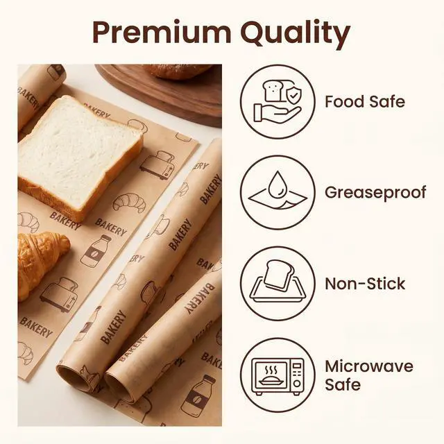 Alt view image 5 of 7 - 50 Pcs Sandwich Wrapping Paper, Oil-Proof Deli Wraps for Air Fryer & Grill | Waterproof Oil-proof, Picnic Basket Liners, Precut Non-Stick Parchment Paper