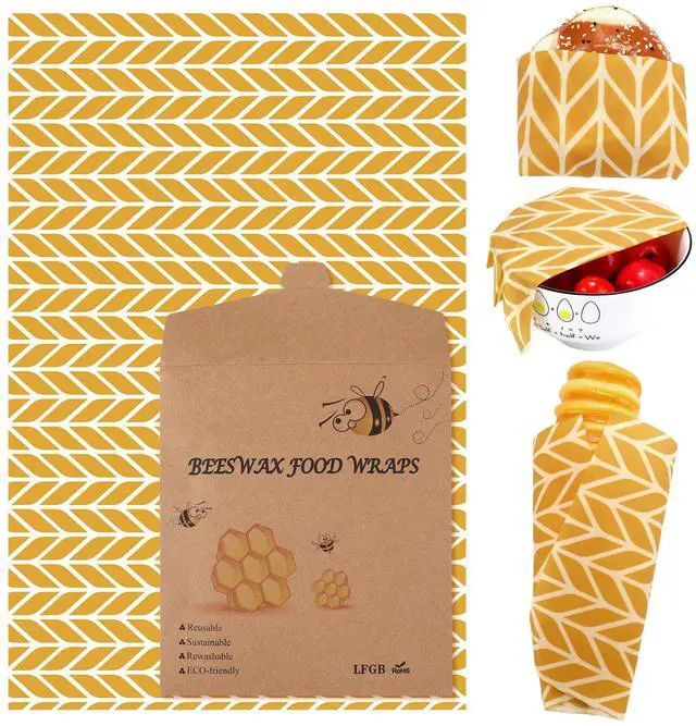 Main image of 17 x 23 Inch Reusable Beeswax Food Wrap for Bread Sandwich Wrapper Beeswax Paper Organic Bowl Dishes Covers Sustainable Food Cheese Fruit Snacks Storage Containers Keeper (Fresh Style)