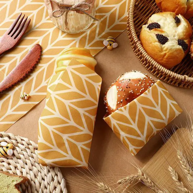 Alt view image 4 of 7 - 17 x 23 Inch Reusable Beeswax Food Wrap for Bread Sandwich Wrapper Beeswax Paper Organic Bowl Dishes Covers Sustainable Food Cheese Fruit Snacks Storage Containers Keeper (Fresh Style)