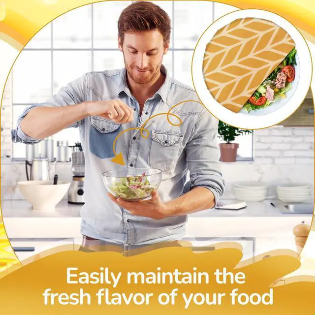 Alt view image 5 of 7 - 17 x 23 Inch Reusable Beeswax Food Wrap for Bread Sandwich Wrapper Beeswax Paper Organic Bowl Dishes Covers Sustainable Food Cheese Fruit Snacks Storage Containers Keeper (Fresh Style)