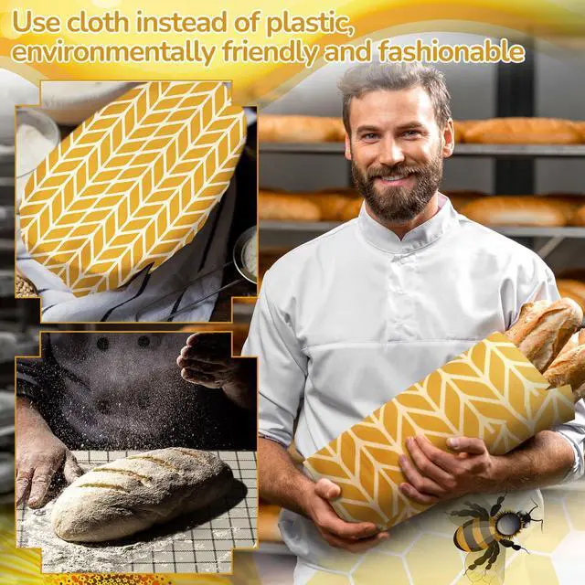 Alt view image 6 of 7 - 17 x 23 Inch Reusable Beeswax Food Wrap for Bread Sandwich Wrapper Beeswax Paper Organic Bowl Dishes Covers Sustainable Food Cheese Fruit Snacks Storage Containers Keeper (Fresh Style)
