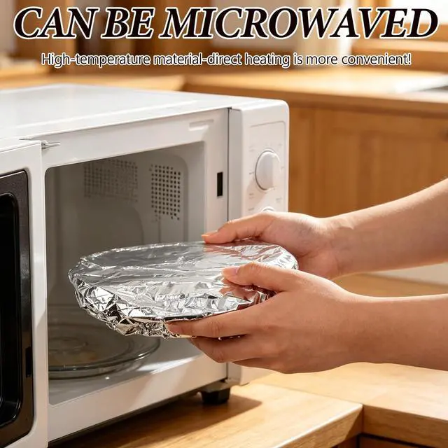 Alt view image 4 of 7 - 100 Pack Reusable Aluminum Foil Food Covers,Elastic Foil Bowl Covers for Bowls Plates Containers,Insulated Food Lids For Food For Picnic Takeout Leftovers Meal Prep BBQ Sandwich Burrito Outdoor Dining